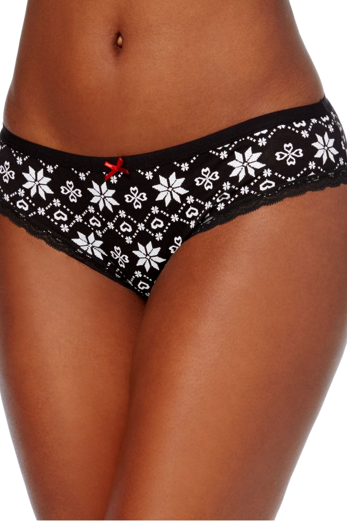 Jenni by Jennifer Moore Black/White Fairisle-Printed Hipster