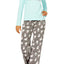 Jenni by Jennifer Moore Blue/Grey Party-Pugs Printed Pajama Set