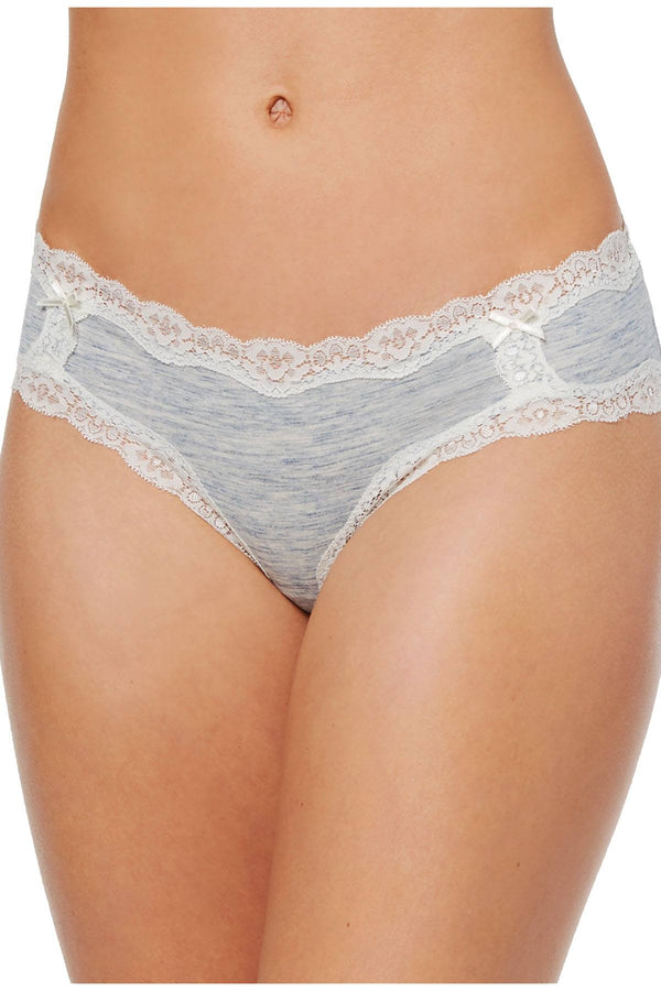 Jenni by Jennifer Moore Blue-Heather Cotton Lace-Trim Hipster