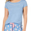 Jenni by Jennifer Moore Blue Imperfectly Perfect Embroidered Lounge Tee