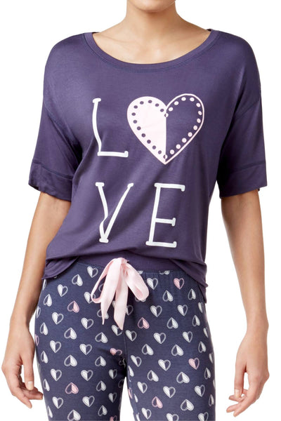 Jenni by Jennifer Moore Blue LOVE Graphic-Print Lounge Top