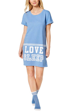 Jenni by Jennifer Moore Blue Love Sleep Graphic Sleepshirt with Socks thumbnail 2