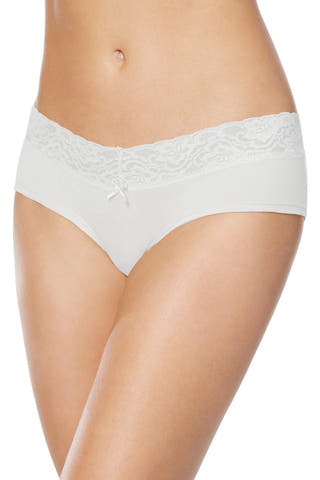 Jenni by Jennifer Moore Bright-White Cotton Wide-Lace Hipster