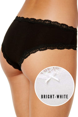 Jenni by Jennifer Moore Bright-White Lace-Trim Bikini Brief thumbnail 3
