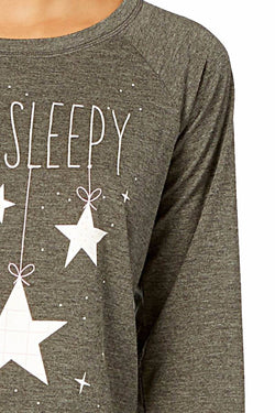 Jenni by Jennifer Moore Charcoal-Grey I'm So Sleepy PJ Top thumbnail 2