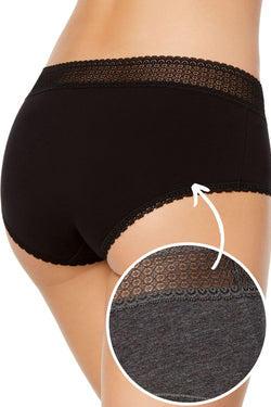 Jenni by Jennifer Moore Charcoal Lace-Waist Hipster thumbnail 4