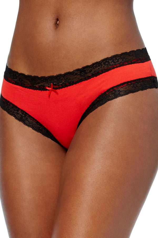 Jenni by Jennifer Moore Chili-Red/Black Lace-Trim Hipster