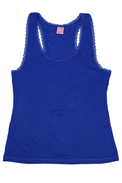 Jenni by Jennifer Moore Cobalt Sea Solid Lace Trim Tank Top thumbnail 3