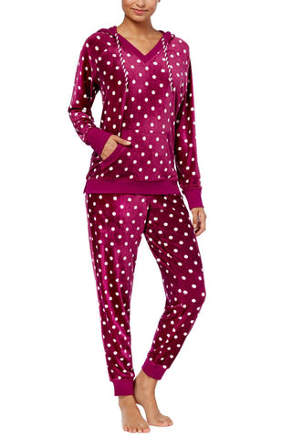 Jenni by Jennifer Moore Electric-Dot Printed Velour Lounge Set