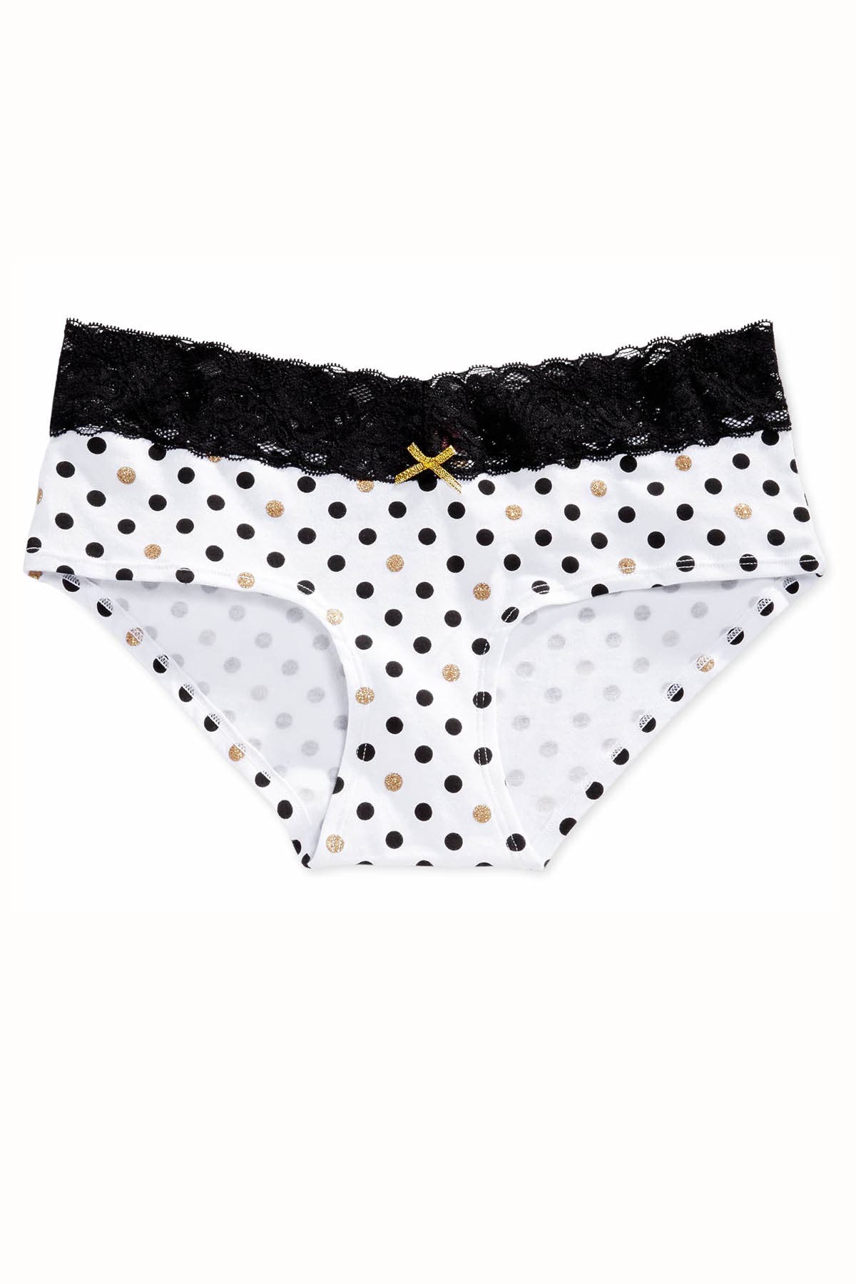 Jenni by Jennifer Moore Glitter-Dot Wide-Lace Cotton Hipster