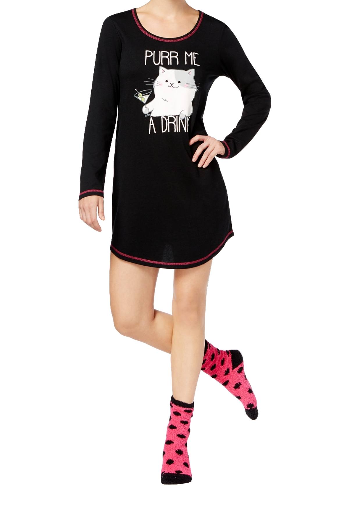 Jenni by Jennifer Moore Graphic Sleepshirt And Socks Set