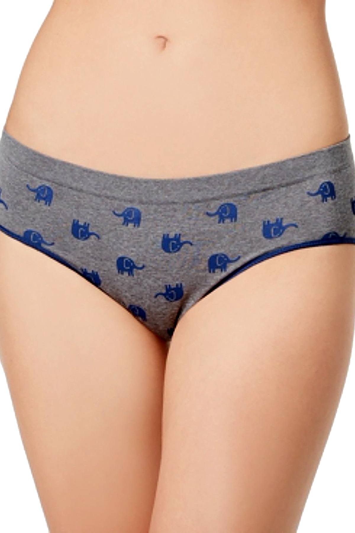 Jenni by Jennifer Moore Grey Elephants Printed Seamless Hipster