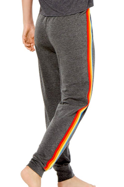 Jenni by Jennifer Moore Grey Rainbow Stripe Jogger Lounge Pant thumbnail 2