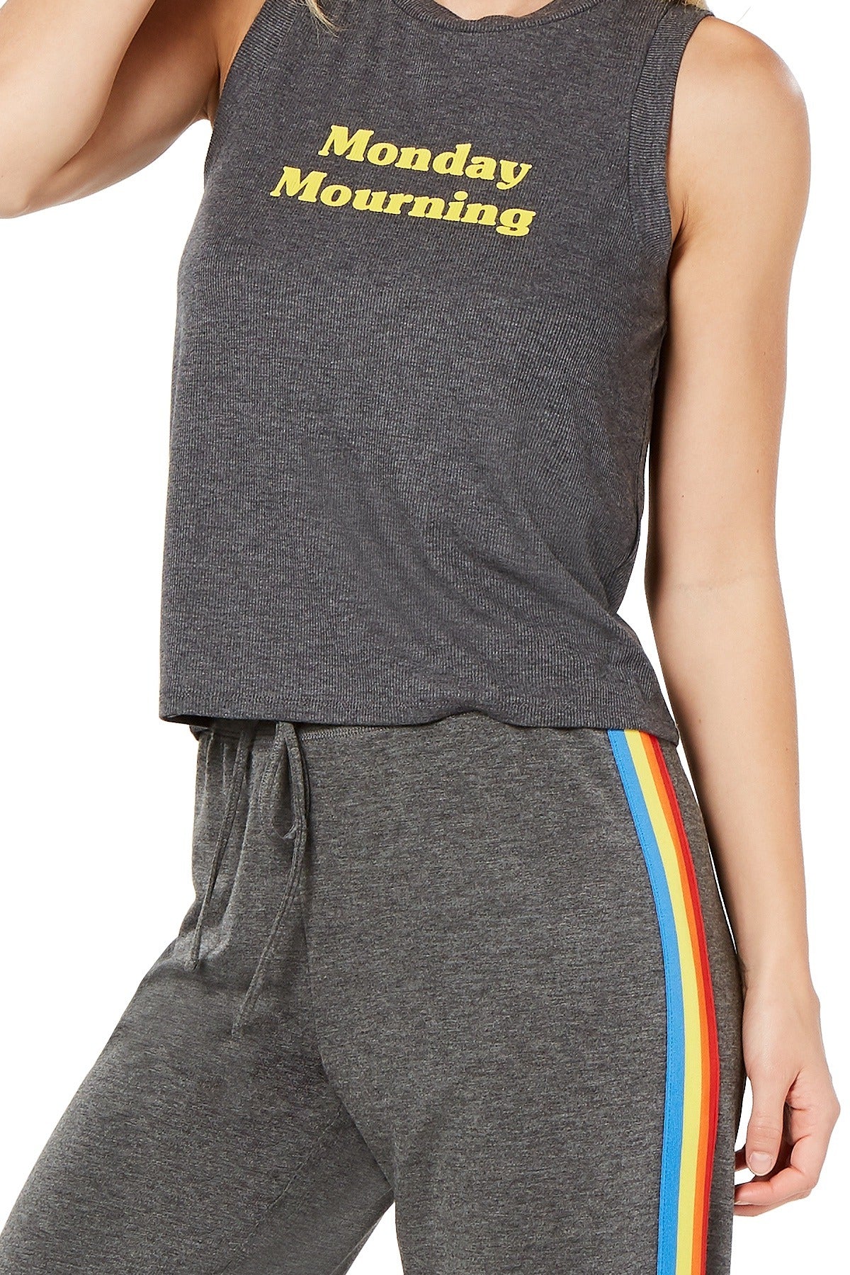 Jenni by Jennifer Moore Grey Rainbow Stripe Jogger Lounge Pant