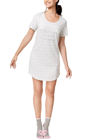 Jenni by Jennifer Moore Grey Sleep Time Sleepshirt with Socks