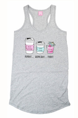 Jenni by Jennifer Moore Heather-Grey Need-Sleep/Wide-Awake Long Sleep Tank thumbnail 1
