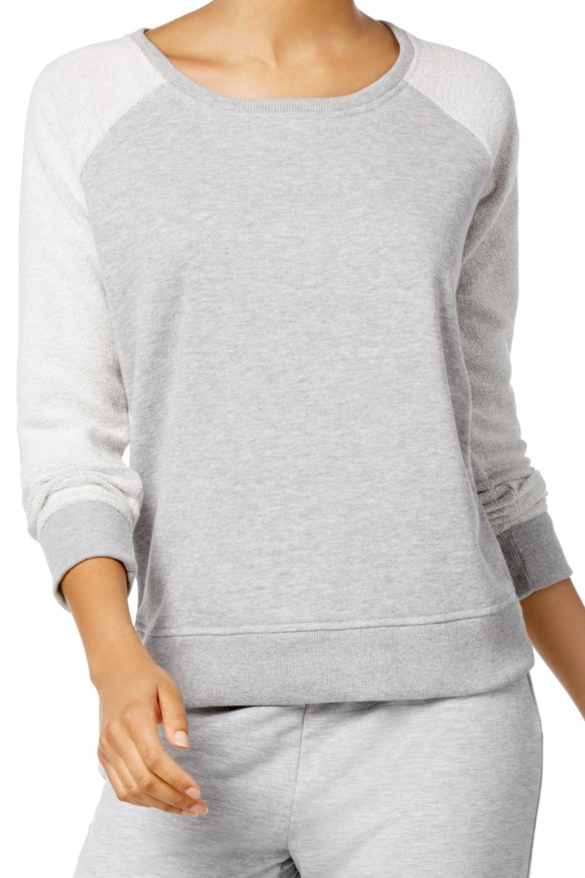 Jenni by Jennifer Moore Ivory/Grey Colorblock Lounge Top