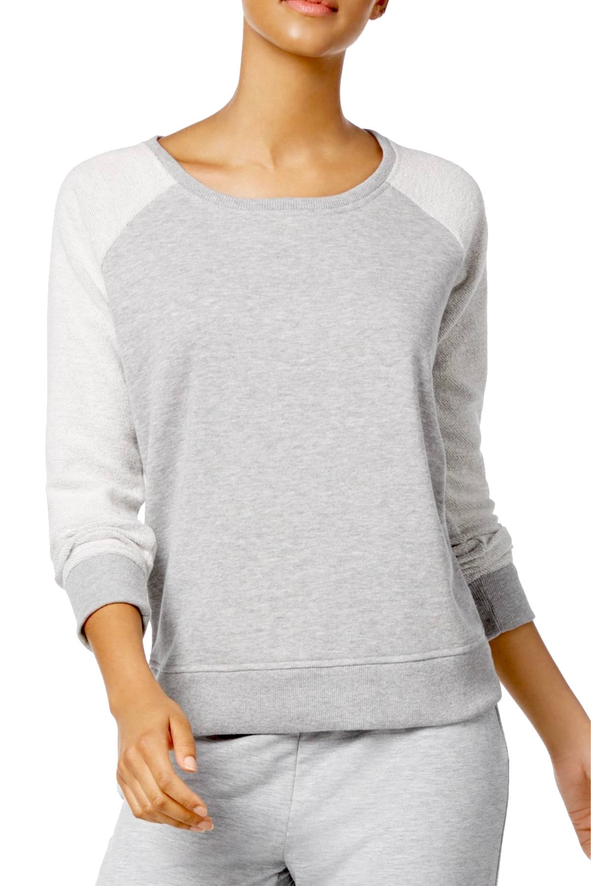 Jenni by Jennifer Moore Ivory/Grey Colorblock Lounge Top