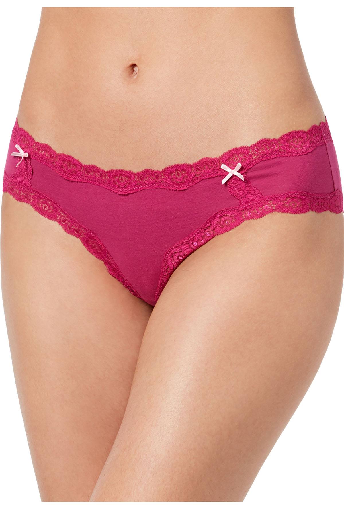 Jenni by Jennifer Moore Magenta-Moon Cotton Lace Trim Hipster