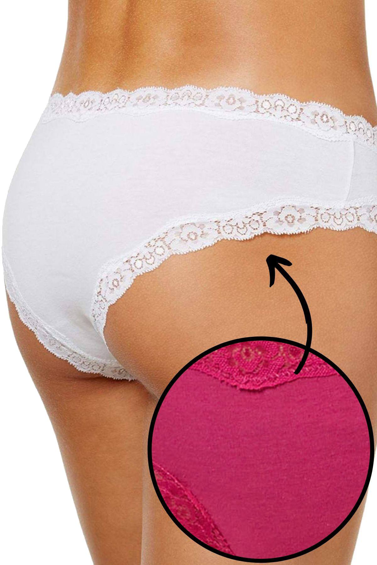 Jenni by Jennifer Moore Magenta-Moon Cotton Lace Trim Hipster