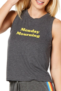 Jenni by Jennifer Moore Monday Mourning Ribbed Crop Tank Top thumbnail 1