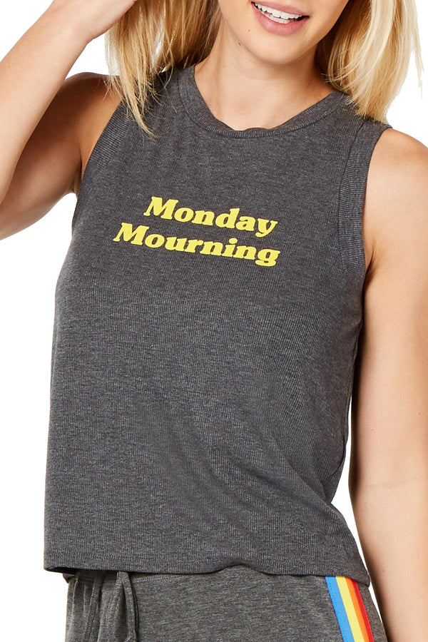 Jenni by Jennifer Moore Monday Mourning Ribbed Crop Tank Top