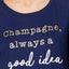 Jenni by Jennifer Moore Navy-Blue Champagne Screen-Print Lounge Top