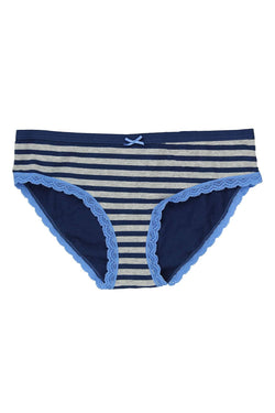 Jenni by Jennifer Moore Navy-Blue Striped/Polka-Dot Printed Hipster thumbnail 2