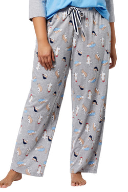 Jenni by Jennifer Moore PLUS Grey Sleeping-Dogs Printed Pajama Pant thumbnail 1