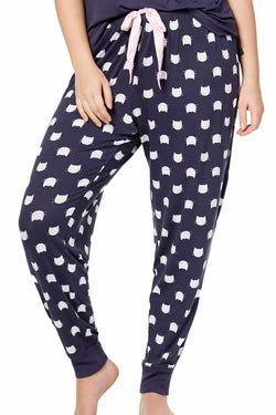 Jenni by Jennifer Moore PLUS Nairobi-Dusk Kitty-Face Jogger Pajama Pant thumbnail 1