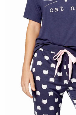 Jenni by Jennifer Moore PLUS Nairobi-Dusk Kitty-Face Jogger Pajama Pant thumbnail 2