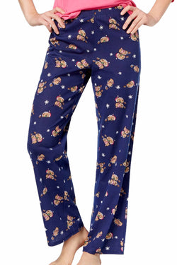 Jenni by Jennifer Moore Pink/Navy Otter-Love Knit Top & Printed Pant PJ Set thumbnail 2