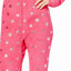 Jenni by Jennifer Moore Pink/Silver Foil-Stars Hooded Footie PJ Jumpsuit