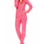 Jenni by Jennifer Moore Pink/Silver Foil-Stars Hooded Footie PJ Jumpsuit
