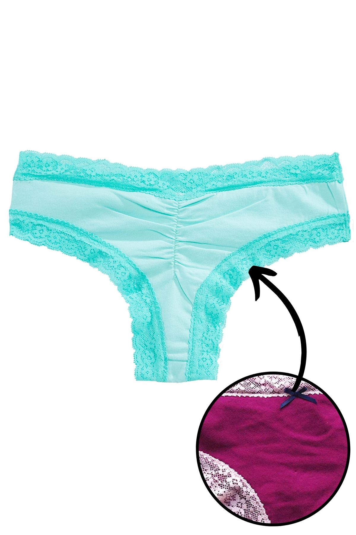 Jenni by Jennifer Moore Plum-Sorbet Cotton Cheeky Lace Trim Hipster