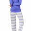 Jenni by Jennifer Moore Purple/Grey Sleepy-Stripe Knit Top & Printed Pant PJ Set