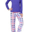 Jenni by Jennifer Moore Purple Top & Plaid Printed Fleece Pant 2-Pc Pajama Set