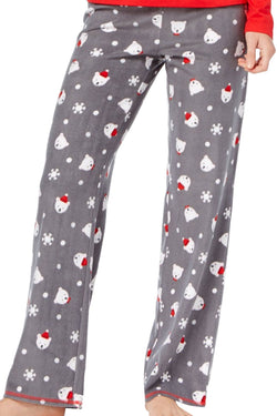 Jenni by Jennifer Moore Red Bear-Dots Printed Top and Fleece Pant PJ Set thumbnail 4