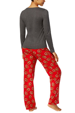 Jenni by Jennifer Moore Red/Grey Pretzel-Twist Pajama Set thumbnail 2