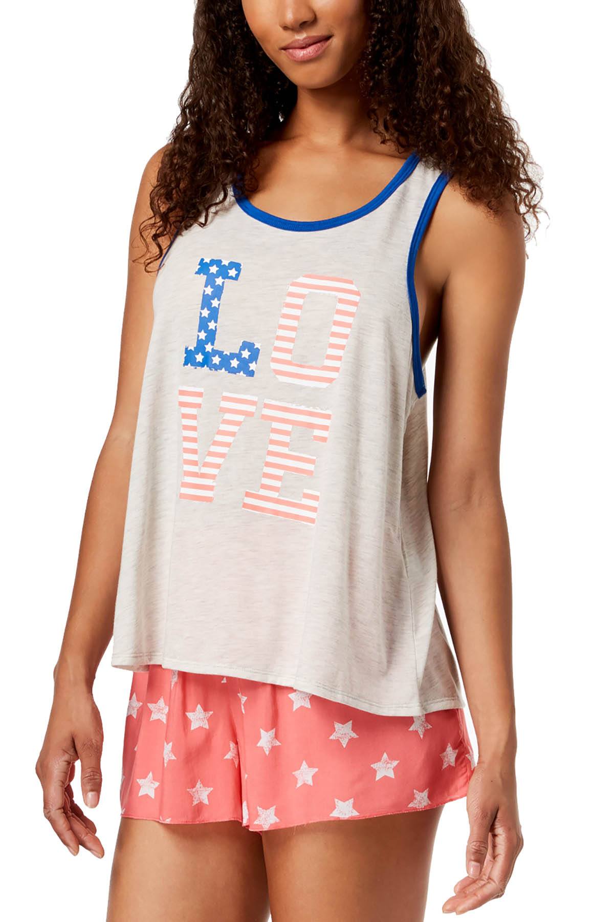 Jenni by Jennifer Moore Whispy Grey Graphic Print Tank Top