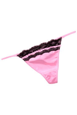 Jezebel Pink/Black Satin/Lace Promise G-String thumbnail 2