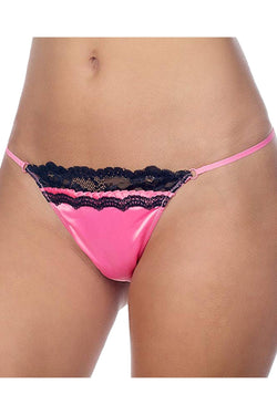 Jezebel Pink/Black Satin/Lace Promise G-String thumbnail 3