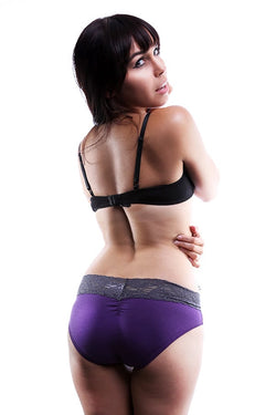 Jezebel Purple & Grey Lace Brief thumbnail 2