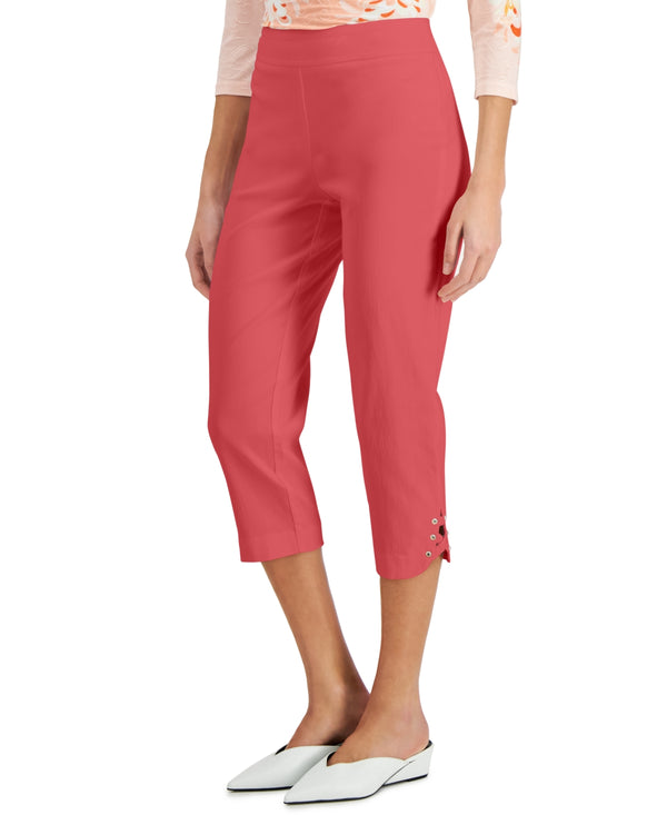 Jm Collection Lattice-Hem Capri Pants