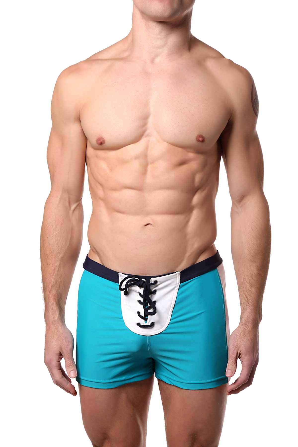 Jock Turquoise Bailey Square-Cut Swim Trunk