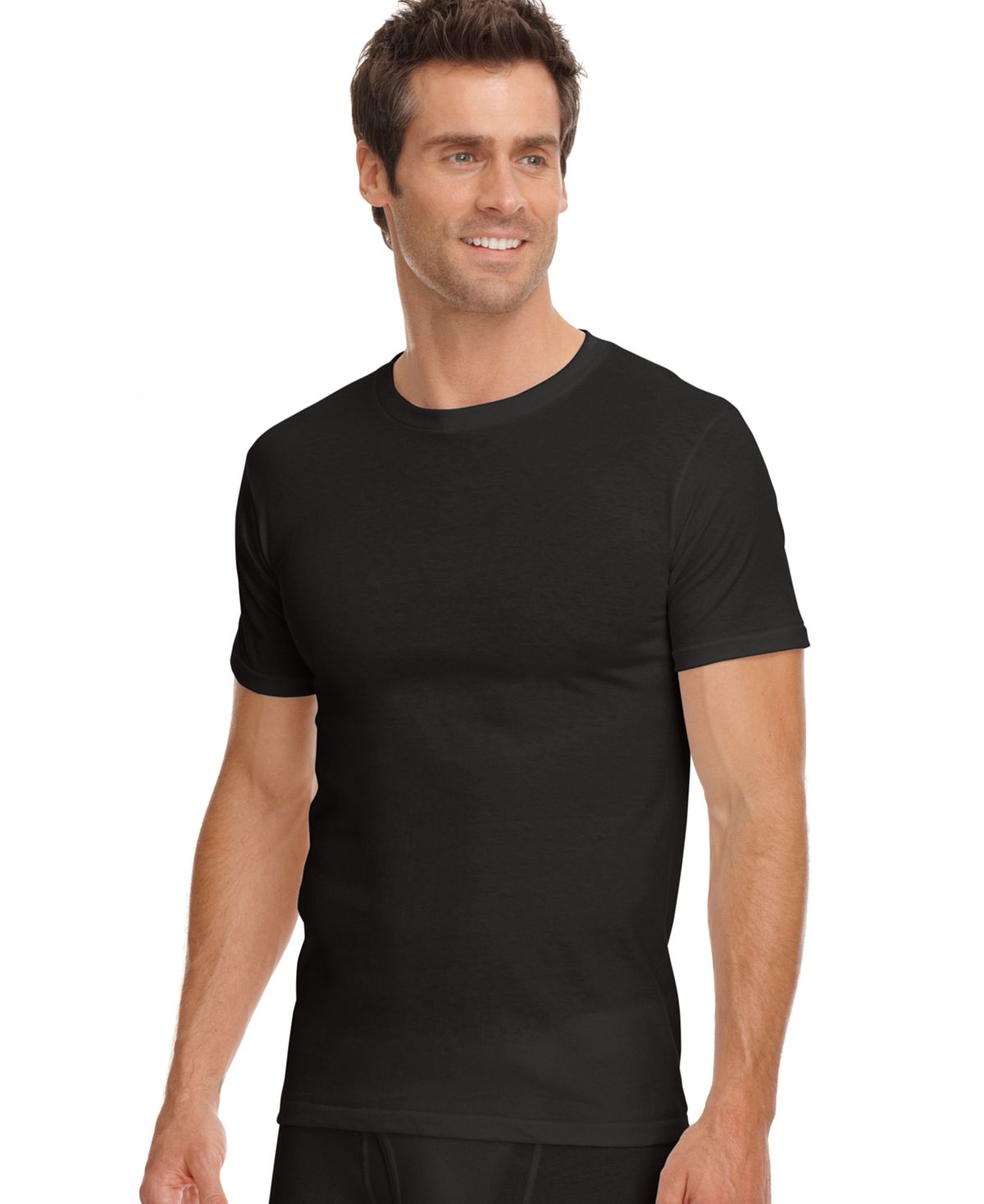 Jockey Big And Tall Classic Crew Neck Undershirts Pack Of 2 Black