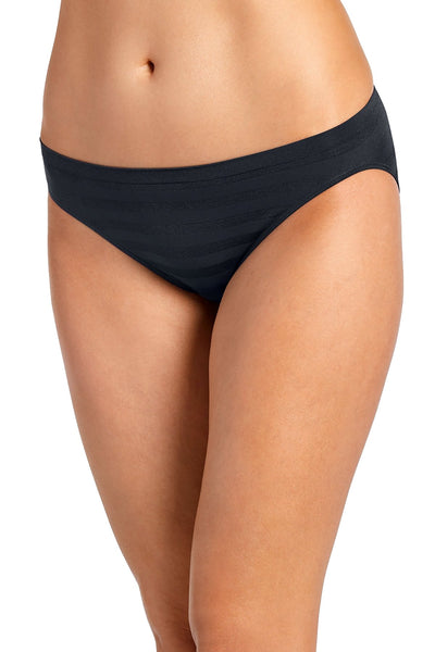 Jockey Black Comfies Matte/Shine Striped Bikini Brief