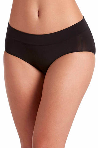 Jockey Black No-VPL Wide-Waistband Hipster Panty