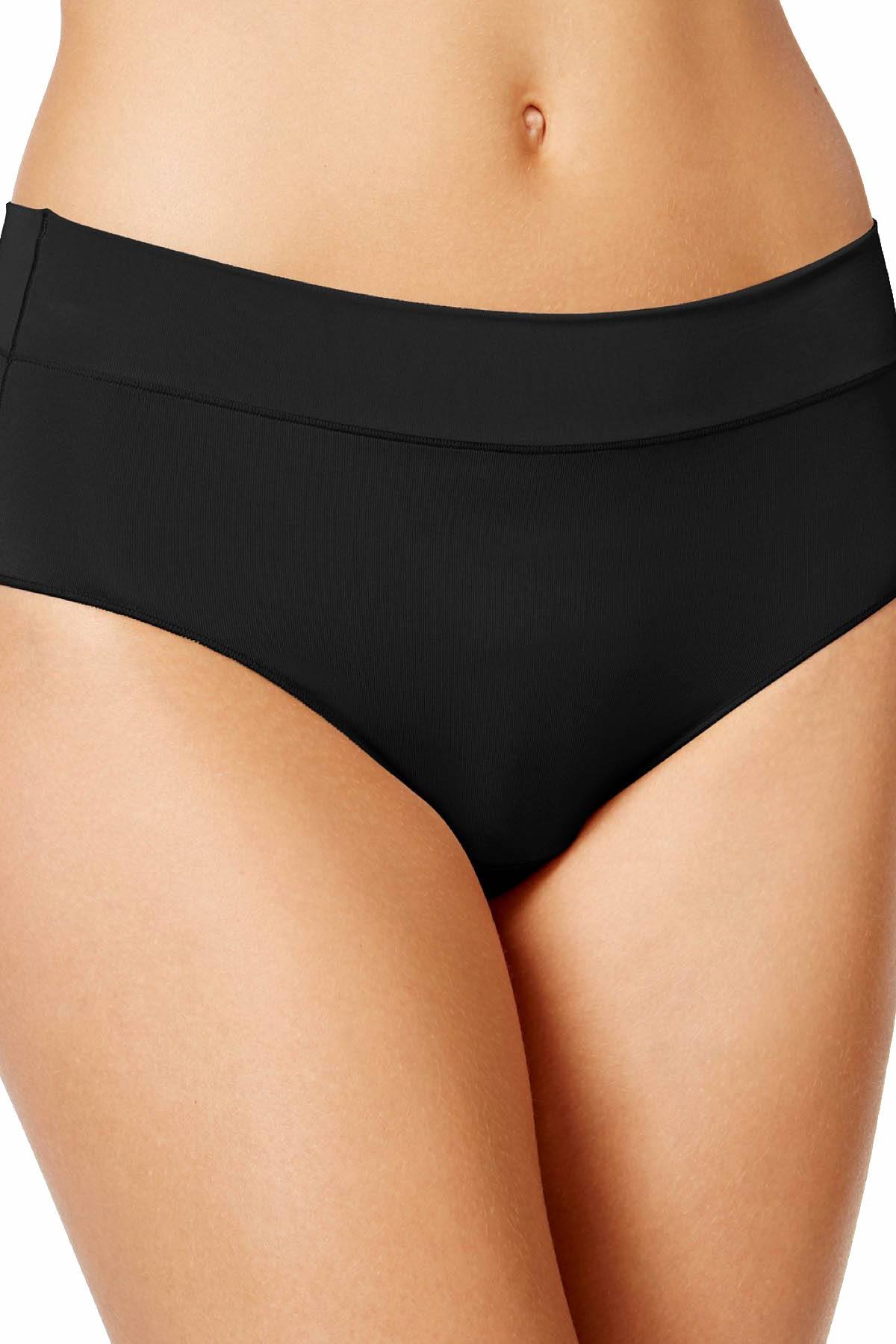 Jockey Black No-VPL Wide-Waistband Hipster Panty