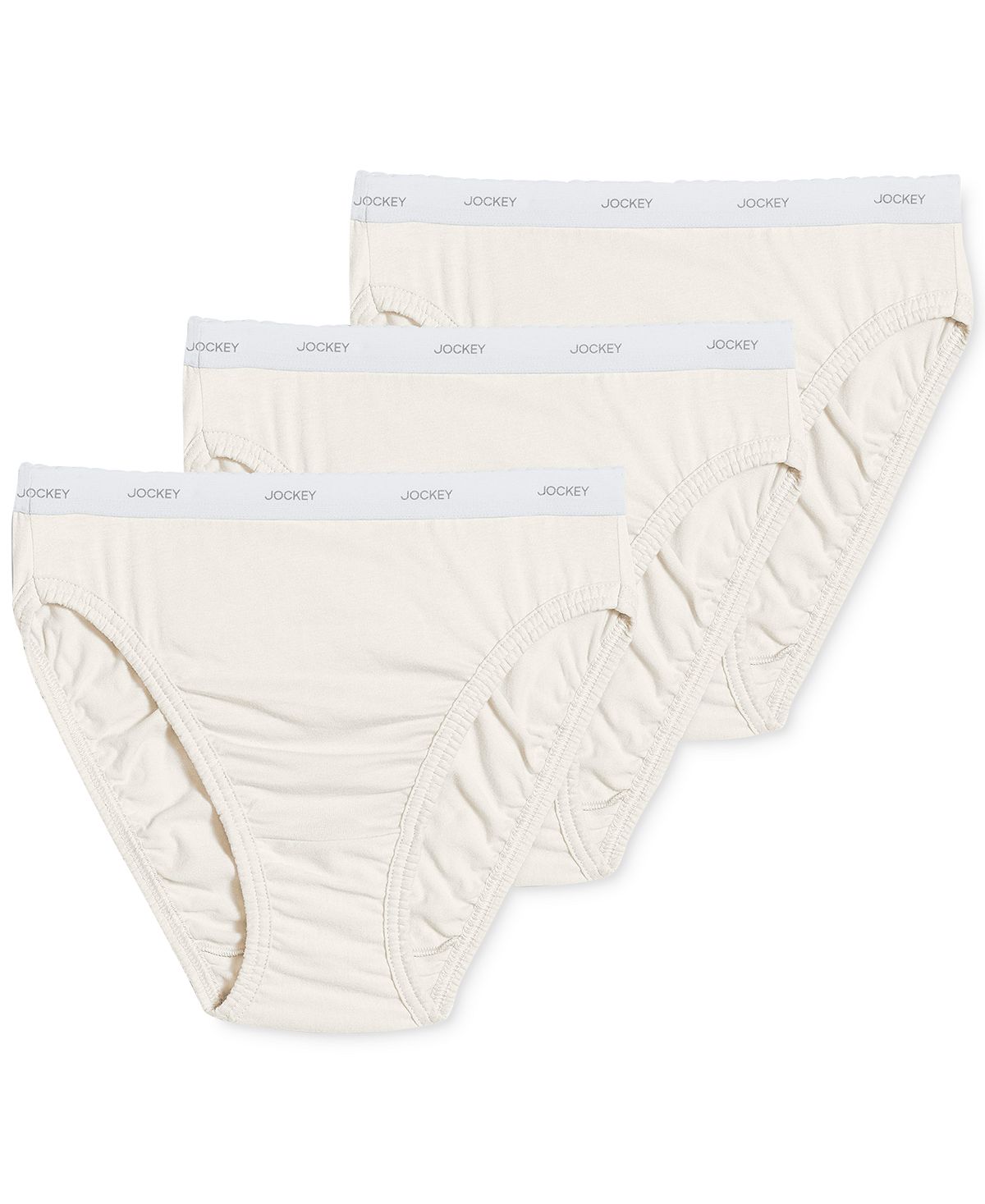 Jockey Classics French Cut Underwear 3 Pack 9480 9481 Extended Sizes Ivory (Nude 5)